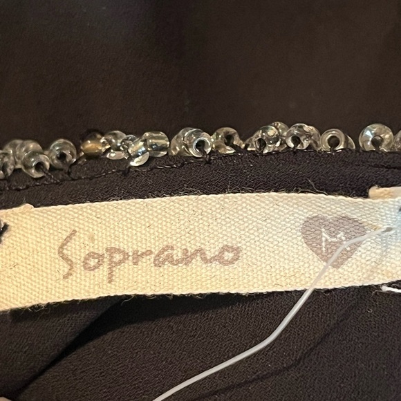 Soprano jeweled beaded collar sleeveless top M Women - Picture 6 of 9